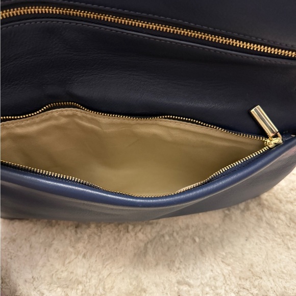 Like New Tory Burch Reva Bonnie Clutch Navy Blue - Picture 9 of 11